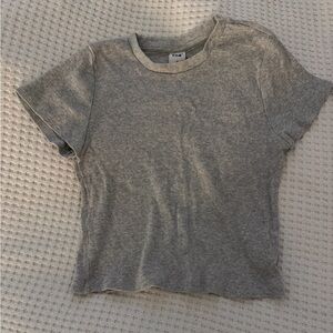 TNA Heather Gray Ribbed Tee